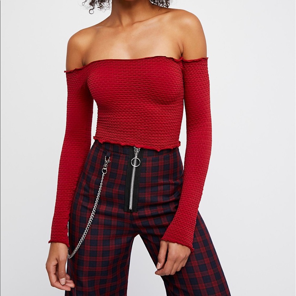 Free People Intimates Off the Shoulder Crop Top